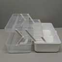 Portable Storage Box First Aid Box Household Medicine Cabinet Organiser for Home & Outdoor Multi-Layer Home Medicine Container (White