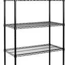 Seville Classics UltraDurable Heavy Duty NSF Solid Steel Wire Rack Storage Unit, Organizer for Garage, Warehouse, Office, Restaurant, Classroom, Kitchen, Black, 5-Tier Shelving, 36" W x 18" D
