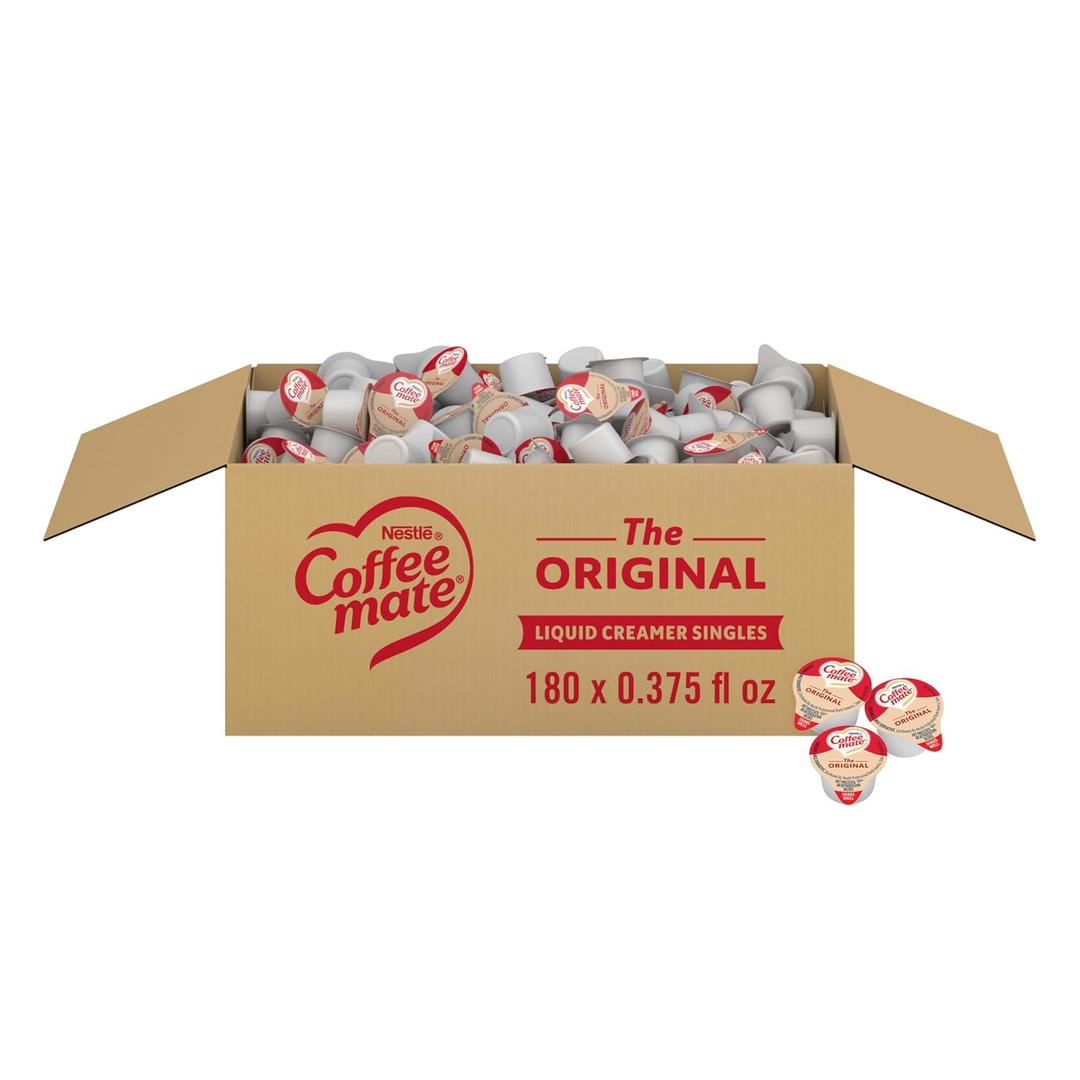 Nestle Coffee mate Original Non-Dairy Creamer Singles, 0.375 oz, 180-Pack Liquid Creamer, No Refrigeration Needed, Creamer Tubs, Ideal for Offices, Breakrooms and Self-Serve Coffee Stations Amazon's Choice