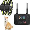 Wireless Dog Fence System with LCD Remote - Adjustable Training Collar & Portable Containment for 10-120lb Dogs, No Wire Needed, 1-Mile Boundary, Waterproof (Black)