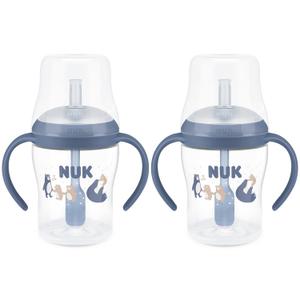 NUK Perfect Match Learner Straw Cup, 5 oz, 2 pack Soft Straw, Easy-Grip Handles, BPA Free, Spill Proof Transition Sippy Cup