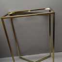 Kate and Laurel Jaspur Modern Slim Side Table, 16 x 8 x 24, White Marble and Gold, Decorative Glam Narrow End Table for Use as Narrow Bedroom Nightstand or Living Room Accent