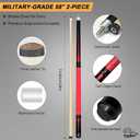 Pool Cue Stick 58 Inch 2-Piece Billiard Cues with Geometric Sword Inlays, Unwrapped Grip, Maple Shaft, 13mm Tip - Choose from 8 Colors and 4 Weights