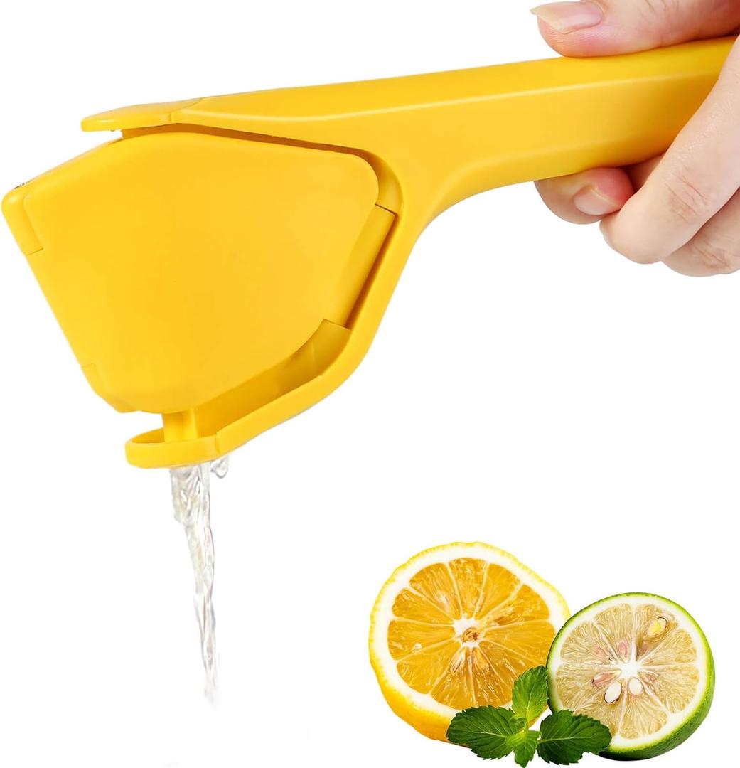 Lemon Squeezer, Effortless Manual Flat Lime Juicer Squeezer, Hand Citrus Press, Folds Design For Saving Space Storage, Easy to Make Juice From Lemon, Lime, Cirtus, Orange, Fruits (Yellow)