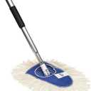 Nine Forty Heavy Duty, Industrial-Strength Cotton Wedge Dust Mop Head w/ Handle - Home & Commercial Hardwood Floor Cleaning - Designed for High-Performance Janitorial & Housekeeping Tasks