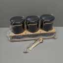 Yangbaga 304 Stainless Steel Coffee Canisters for Ground Coffee,3 x 63 OZ Coffee Container with Shelf Coffee Bean Storage, Food Storage Jar with Gold Airtight Locking Clamp and Spoon for Kitchen