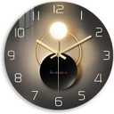 14 Inch Black and Gold Wall Clock for Living Room Decor Silent Wall Clock Non Ticking Glass Wall Clocks Battery Operated