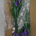 12 Bundles Artificial Daisy Flowers for Outdoors Summer Decor, UV Resistant Fake Cemetery Flowers Faux Plastic Greenery Shrub Plants for Home Gardens Porch Planter Yards Dcor(Mix White Yellow Purple)
