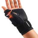 CAMBIVO Thumb Brace for CMC Joint Pain Relief, Arthritis, Tendinitis & De Quervains, Adjustable Thumb Spica Splint with Open-Palm Design for Typing & Daily Tasks, Breathable Reversible Stabilizer for Left/Right Hand (Small/Medium, Black)