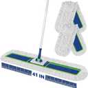 41" Commercial Dust Mop: Large Push Broom Wide Industrial Heavy Duty Hardwood Dry Sweeping Mop with 2 Pads Long Handle for Janitor Indoor Warehouse Gym Cleaning