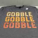 Thanksgiving Turkey Fun Gobble Gobble Gobble Men Boys T-Shirt L Dark Heather Grey 