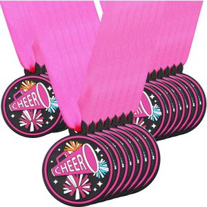 24 Pcs Sport Ball Award Medals Bulk 2 Inch Rubber Ball Medals Trophies with Ribbons for Winner or Team Participation Gift