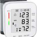 MMIZOO Wrist Blood Pressure Monitor Large LCD Display BP Machine Adjustable Cuff 5.31-7.68 inch Automatic 99x2 Sets Memory with Carrying Case for Home Use (W1681) (White)