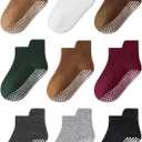 Baby Non Slip Ankle Socks with Grippers for 0 Months-10 Years Old Walking Socks