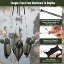 Duck Decoy Spreader and Jerk Rig for Waterfowl Hunting, Rustproof Tangle Free Duck Hunting Spreader for Natural Decoys Motion, Incl Adjustable Link Cord, 100ft Line Handle, Bungee (Black)