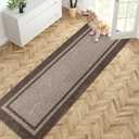 PURRUGS Dirt Trapper Door Mat 24" x 84", Non-Slip/Skid Machine Washable Entryway Rug, Shoes Scraper, Area Rug, Super Absorbent Welcome Mat for Muddy Wet Shoes and Paws, Beige & Grayish Brown