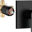 2 Function Shower Valve Kit Single-Handle Shower Valve and Trim Kit Shower Faucet Handle Bathroom Shower Control Valve Kit Rough-In Shower Trim Kit Shower Mixing Valve Matte Black