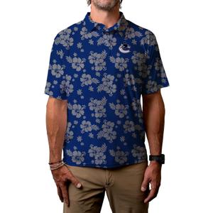 Blue 84 NHL Mens NHL Officially Licensed Short Sleeve Performance Polo Floral (Large, Team Color)
