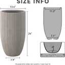 Kante 24 Inch Tall Concrete Planter, Outdoor Indoor Large Plant Pots with Drainage Hole and Rubber Plug for Home Garden Patio Porch Textured Weathered Concrete