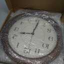 Kesin Wall Clock Wood 14 Inch Silent Wall Clocks Large Decorative Battery Operated Non Ticking Analog Retro Clock for Living Room, Kitchen, Bedroom (Brown)