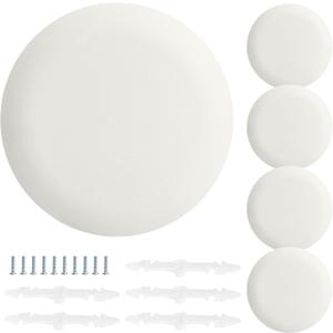 CP3540 Ceiling Cover Plate, Round Electrical Box Cover for 3-1/2" to 4" Holes - 5 Pcs (White)