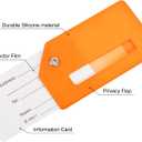 PATIKIL Initial Luggage Tags, 8 Pcs Silicone Suitcase Tag Identifier ID Card Holder Unique Luggage Name Tags with Stainless Steel Loop, Letter S, Orange
