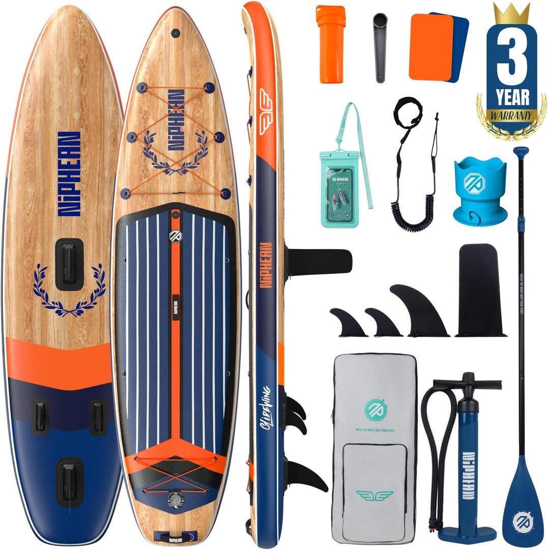 Niphean (Extra Large) Inflatable Paddle Board, SUP for 2+1 People/Family
500lbs Capacity Paddle Boards for Adults with Complete SUP Accessories, StabilTrac Fin Non-Slip Paddleboard, Gift Ideas