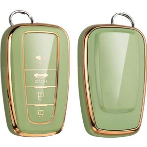 for Toyota Camry RAV4 Key Fob Cover, for Highlander Avalon GT86 Key Fob Case Premium Soft TPU 360 Degree Protector Holder,Green