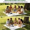 Boho White Cotton Picnic Blanket 91×71 Inch Extra Large, Woven Textured Tassel Outdoor Beach Mat, Machine Washable Portable Camping Blankets for Family Park Picnic, Boho Wedding Decor & Indoor Home