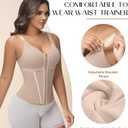 SHAPSHE Waist Trainer Corset for Women Tummy Control Sport Workout Body Shaper Vest for Women Postpartum Gym Zipper and Hooks (S)