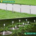 Eyrosa Solar Outdoor Lights, 10 Pack Waterproof Stainless Steel Solar Stake Lights for Pathway Garden Yard Path Walkway Driveway Lawn Patio Outside Decor, Cool White