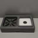 Elevated Slow Feeder Dog Bowls with No Spill Water Bowl, Raised Bowl for Large Medium Small Dogs, Food Stand Splash Guard, 4 Heights 3.7'', 8.5'', 10.1'', 11.7'', Grey (GW03)