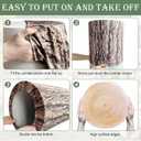 SaitiMade Set of 3 - Wood Cylinder Pedestal Stand Covers, Spandex Wooden Texture Cylinder Stand Covers for Party, Wedding or Birthday Event Decor - Only Contains Cylinder Covers
