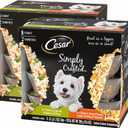 Cesar Simply Crafted Wet Dog Food Toppers for Dry Food, Chicken, Carrots, Potatoes & Peas and Chicken, Sweet Potato, Apple, Barley & Spinach Meal Topper Variety Pack, 1.3 oz. Tubs, 8 Count (Pack of 2), Best By: 01/08/2026