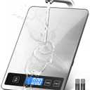 Food Scale - 15kg/33lb Digital Kitchen Scale with Full-View LCD Display, Grams and Ounces, Easy Clean Stainless Steel, 6 Units with Tare Function, Precise for Baking, Cooking & Meal Prep, Black