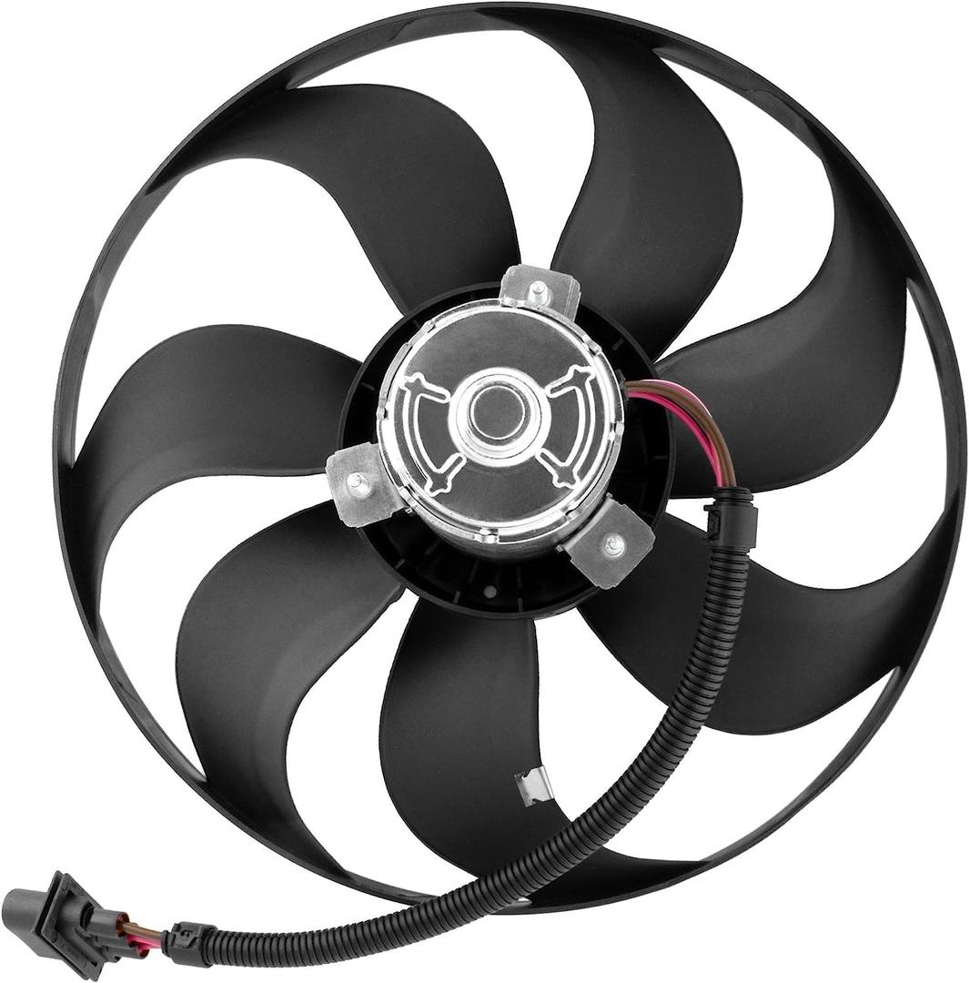 Engine Radiator Cooling Fan Assembly for Audi TT 2000-2004, TT Quattro 2000-2002 & for Volkswagen Clasico 2011-2014, Golf 1999-2004, Jetta 1999-2005, Left Side, Replace# 6X0959455F