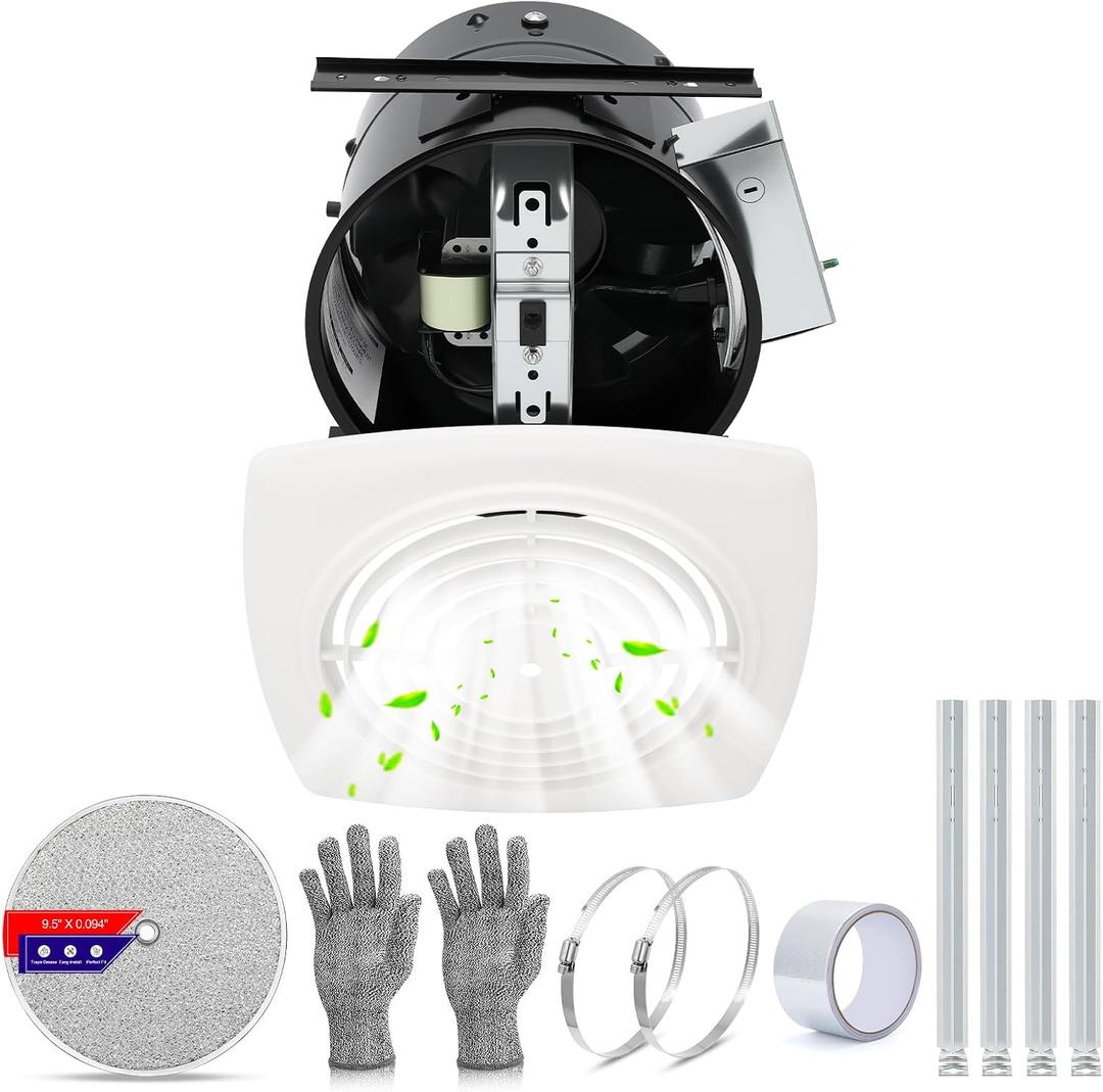 505 High Airflow 8 Inch Bathroom Exhaust Fan Powerful 200 CFM Vertical Discharge Bathroom Ceiling & Kitchen Exhaust Fan for Strong Home Ventilation, Kitchen, Attic and Garage