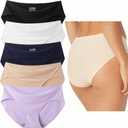Womens Nylon Seamless Underwear Pack Available in High Waist Briefs and Low Rise Hipster for Legging No Show Panties (X-Large)