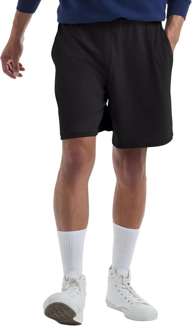 Hanes Men's Jersey Pocket Short (X-Large, Black)