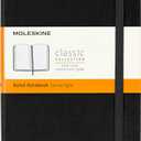 Moleskine Classic Notebook, Hard Cover, Medium (4.5" x 7") Ruled/Lined, Black, 208 Pages