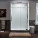 WOODBRIDGE Frameless Sliding Shower Door, 44" - 48" Width, 76" Height, 3/8" (10 mm) Clear Tempered Glass, Chrome Finish, MBSDC4876-C