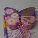 WERNNSAI Butterfly Piata - Butterfly Birthday Party Supplies Pinata with Stick and Blindfold for Girls Kids Pull String Piata Family Games Classroom Birthday Party Decorations 16.4 x 12.4
