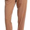 Rrosseyz Joggers for Women with Zip Pocket Lightweight Sweatpants (Brown, L)