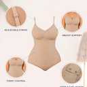 Womens Shapewear Tummy Control Seamless Bodysuit Cheap Full Body Shaper Mid Thigh Thong Brief (XXXL)