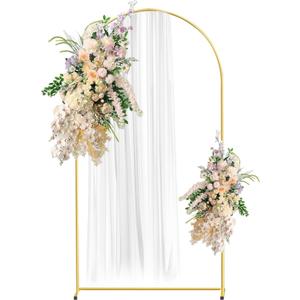 6.6FT Gold Metal Arch Backdrop Stand, Square Balloon Arch Stand Wedding Frame for Birthday Party, Baby Shower, and Ceremony Decoration