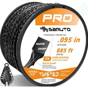885ft 0.095" for Black Diamond Trimmer Line Cutting String Replacement, for Echo Trimmer Line 330095073
