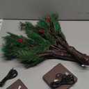 2 Pack Christmas Decorations Indoor Artificial Lighted Christmas Tree with C6 Strawberry,Total 48 LED Battery/USB Operated Pine Tree for Tabletop Fireplace Harvest Home Indoor Xmas Decor (Green)