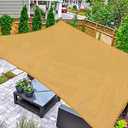 ASTEROUTDOOR Sun Shade Sail Rectangle 12' x 12' UV Block Canopy for Patio Backyard Lawn Garden Outdoor Activities, Sand