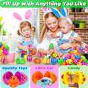 60 Pack Plastic Printed Easter Eggs, 2.4 Inch Fillable Empty Eggs Bulks for Easter Eggs Hunt, Easter Basket Stuffers Fillers, Classroom Prize Supplies, Filling Treats and Party Favors