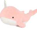 Tezituor 24 Inch Narwhal Stuffed Animal, Hugging Soft Ocean Narwhal Pillow Gift for Girls Kids, Cute Pink Large Stuffed Whale Plush Toy Christmas Deaor Gift